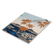 Hiroshige Maple Trees at Mama, Tekona Shrine Tegeltje (Zijkant)