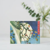 Hiroshige Moon over een waterval Japanse fijne kun Briefkaart (Staand voorkant)