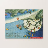 Hiroshige Moon over een waterval Japanse fijne kun Legpuzzel (Horizontaal)