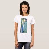 Hiroshige Moon over een waterval Japanse fijne kun T-shirt (Voorkant volledig)