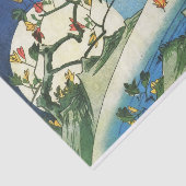 Hiroshige Moon over een waterval Japanse fijne kun Tissuepapier (Detail)