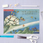 Hiroshige Moon over een waterval Japanse fijne kun Tissuepapier (Craft)