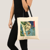 Hiroshige Moon over een waterval Japanse fijne kun Tote Bag (Voorkant (product))