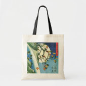 Hiroshige Moon over een waterval Japanse fijne kun Tote Bag (Voorkant)