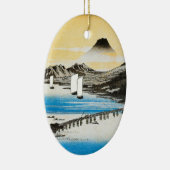 Hiroshige Mt. Fuji Japans kerstfeest Keramisch Ornament (Rechts)
