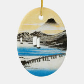 Hiroshige Mt. Fuji Japans kerstfeest Keramisch Ornament (Voorkant)
