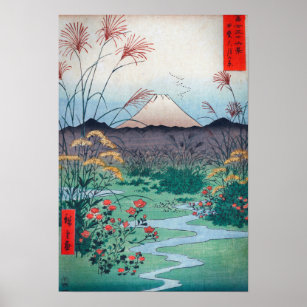 Hiroshige Ōtsuki Plain in de provincie Kai Poster