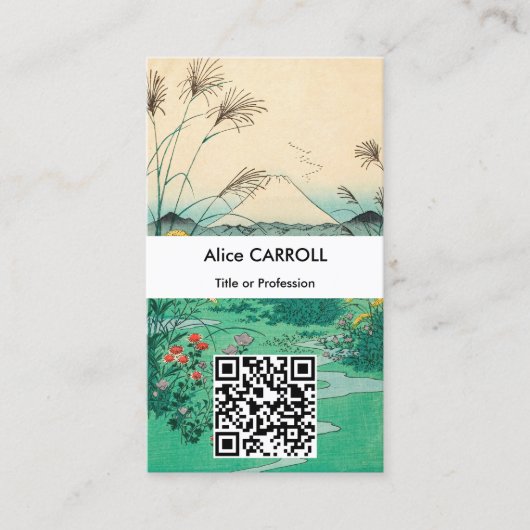 Hiroshige - Otsuki-plein in de provincie Kai - QR- Visitekaartje (Voorkant)
