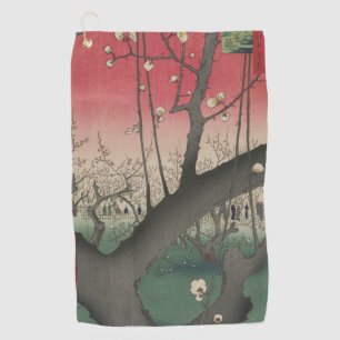 Hiroshige Pruimenlandgoed Kameido: Antieke Japanse Golfhanddoek