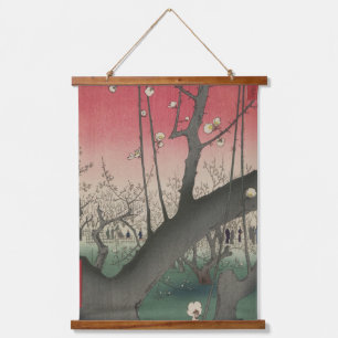 Hiroshige Pruimenlandgoed Kameido: Antieke Japanse Hangend Wandkleed