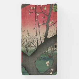 Hiroshige Pruimenlandgoed Kameido: Antieke Japanse Spandoek