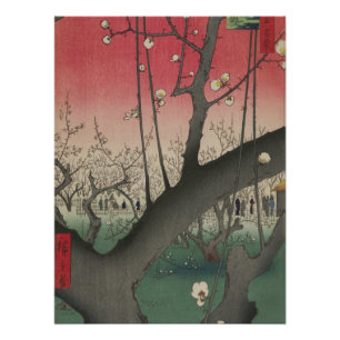 Hiroshige Pruimenlandgoed Kameido: Vintage Japans Perfect Poster