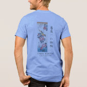 Hiroshige Rose and Wagtail Japanese Art Blue Tri-Blend Shirt (Achterkant)