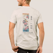 Hiroshige Rose and Wagtail Japanese Art Oatmeal Tri-Blend Shirt (Achterkant)