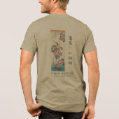 Hiroshige Rose and Wagtail Japanese Art Olive Tri-Blend Shirt (Achterkant)