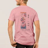 Hiroshige Rose and Wagtail Japanese Art Pink Tri-Blend Shirt (Achterkant)