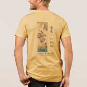 Hiroshige Rose and Wagtail Japanese Art Yellow Tri-Blend Shirt (Achterkant)