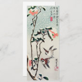Hiroshige Sparrows en Camellias in de sneeuw (Voorkant / Achterkant)