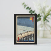 Hiroshige Sudden douche over de brug Shin-Ōhashi Briefkaart (Staand voorkant)