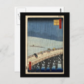 Hiroshige Sudden douche over de brug Shin-Ōhashi Briefkaart (Voorkant / Achterkant)