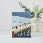 Hiroshige Sudden Shower over Shin-Ōhashi Bridge Briefkaart (Staand voorkant)