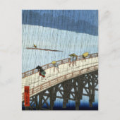 Hiroshige Sudden Shower over Shin-Ōhashi Bridge Briefkaart (Voorkant)