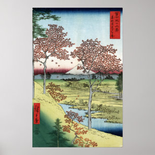 Hiroshige - Sunset Hill, Meguro in de oostelijke h Poster
