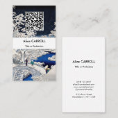 Hiroshige - Trommelbrug bij Meguro - QR-code Visitekaartje (Voorkant / Achterkant)