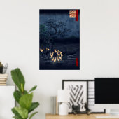 Hiroshige Ukiyo-e Poster Vossenbranden bij de Wand (Thuiskantoor)