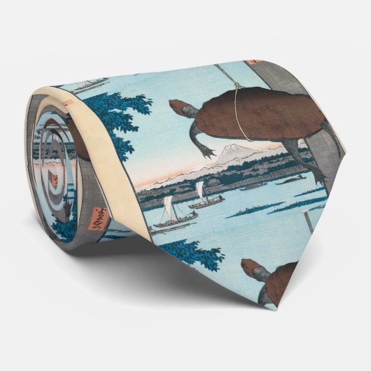 Hiroshige, Ukiyoe "Mannen Bridge, Fukagawa" ネ タ Stropdas (Opgerold)