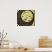 Hiroshige Wind geblazen gras Poster (Keuken)