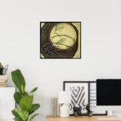 Hiroshige Wind geblazen gras Poster (Thuiskantoor)