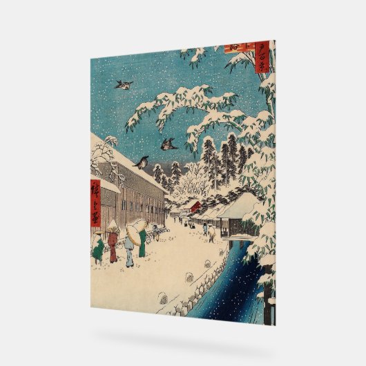 Hiroshige winterlandschap Japan land Acryl Bord (Hoek)