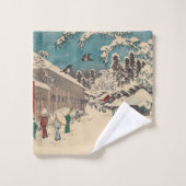 Hiroshige winterlandschap Japan land Bad Handdoek (Wasdoekje)