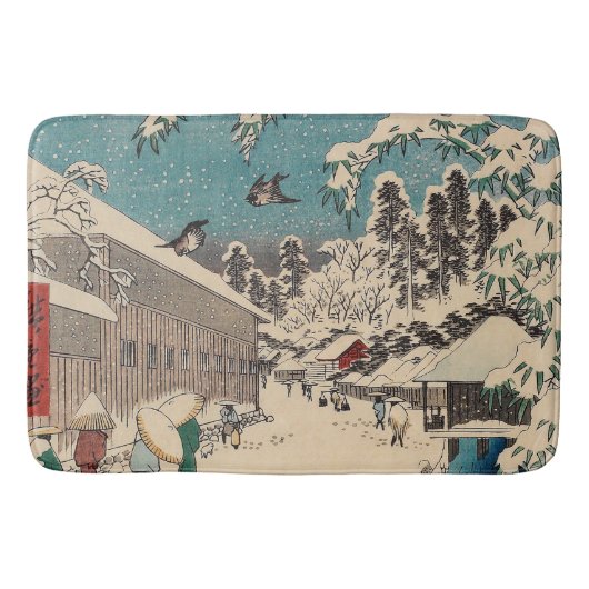 Hiroshige winterlandschap Japan land Badmat (Voorkant)