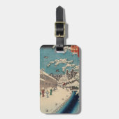 Hiroshige winterlandschap Japan land Bagagelabel (Voorkant verticaal)