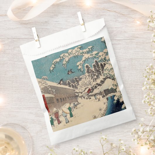 Hiroshige winterlandschap Japan land Bedankzakje (Geknipt)