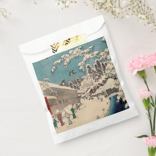 Hiroshige winterlandschap Japan land Bedankzakje (Gezegeld)