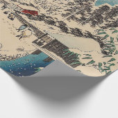 Hiroshige winterlandschap Japan land Cadeaupapier (Hoek)