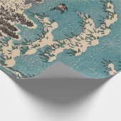 Hiroshige winterlandschap Japan land Cadeaupapier (Hoek)