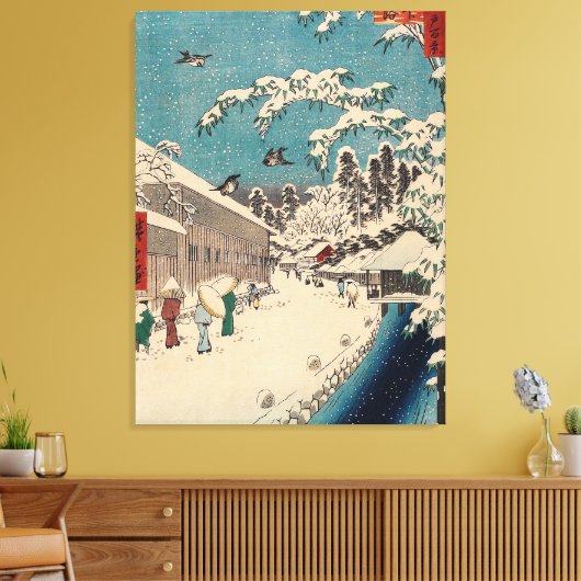Hiroshige winterlandschap Japan land Canvas Afdruk (Insitu (Woonkamer))