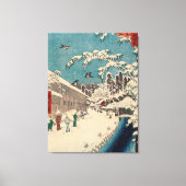 Hiroshige winterlandschap Japan land Canvas Afdruk (Voorkant)