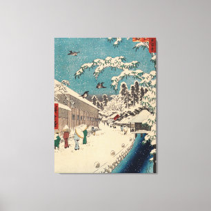 Hiroshige winterlandschap Japan land Canvas Afdruk