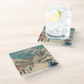 Hiroshige winterlandschap Japan land Glazen Onderzetter (Schuin)