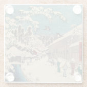 Hiroshige winterlandschap Japan land Glazen Onderzetter (Achterkant)