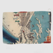 Hiroshige winterlandschap Japan land Golfhanddoek (Horizontaal)