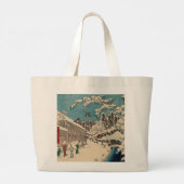 Hiroshige winterlandschap Japan land Grote Tote Bag (Achterkant)