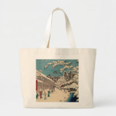 Hiroshige winterlandschap Japan land Grote Tote Bag (Voorkant)