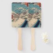Hiroshige winterlandschap Japan land Handwaaier (Voorkant en achterkant)