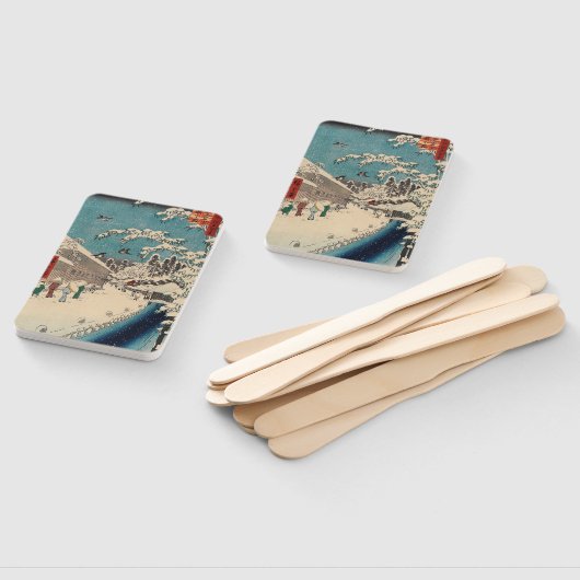 Hiroshige winterlandschap Japan land Handwaaier (Niet-gemonteerd)